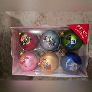 Rudolph The Red Nose Reindeer Ornaments-Set Of 12 Glass Ornaments